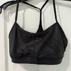 Lululemon Flow Y Black Foil Shiny Sz 8